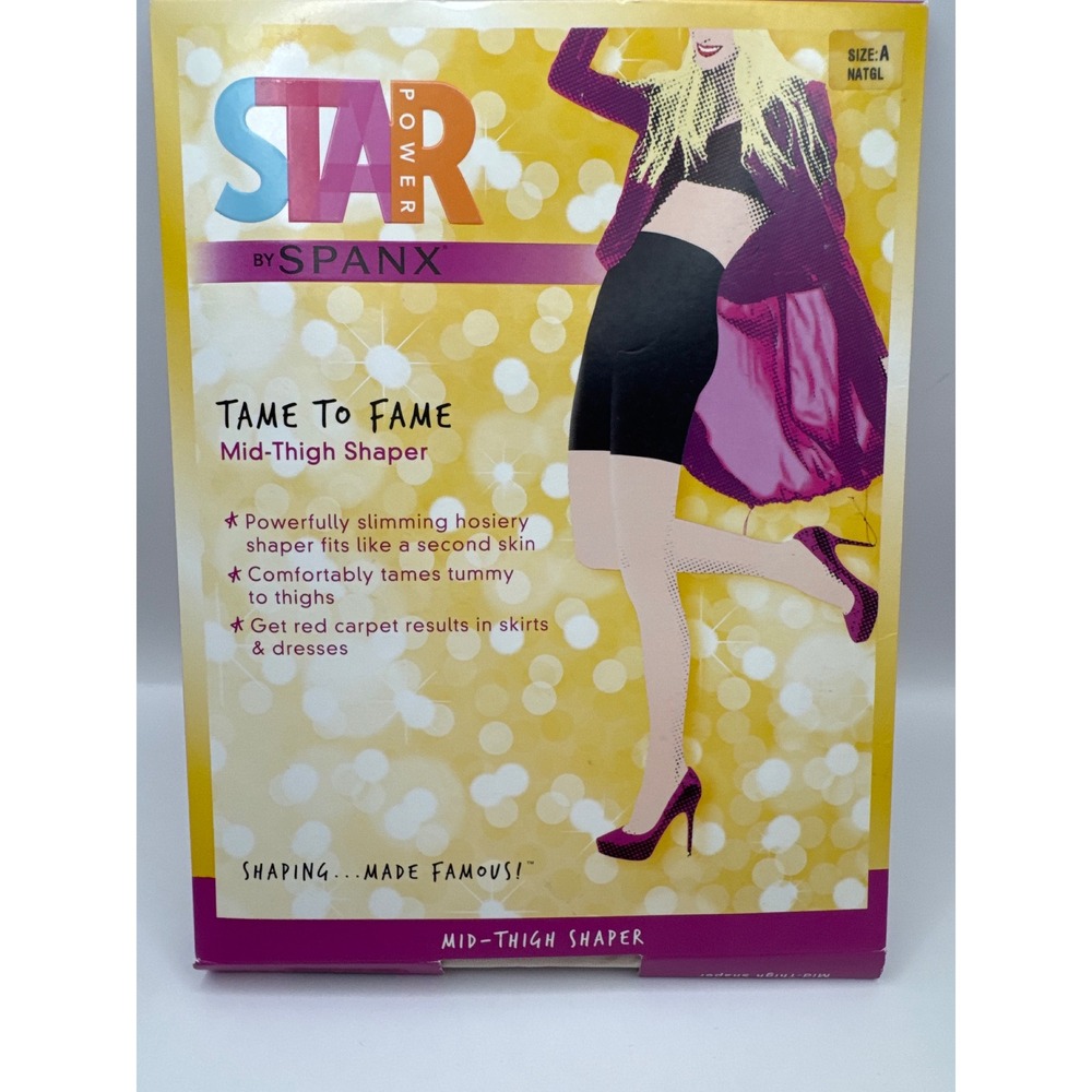 Star Power By Spanx‎ Tame To Fame Mid-Thigh Shaper Hosiery Natural Glam A NIB